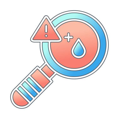 Büyüteç ve Kan testi ikonu vektörü. 