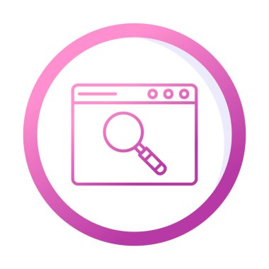 Basit Tarayıcı Arama simgesi, vektör illüstrasyonu