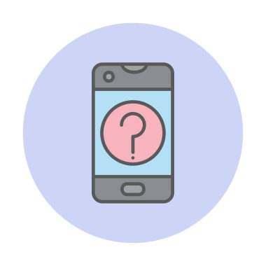 Yardım veya mobil destek simgesi, vektör illüstrasyonu 