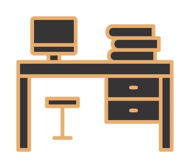 bilgisayar Resepsiyon simge vektör çizim 