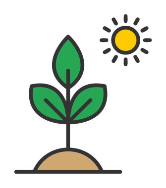 Biyoloji Bitki ana hatları simgesi beyaz arkaplanda izole edildi