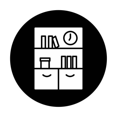 kitaplık düz simge, vektör illüstrasyonu 