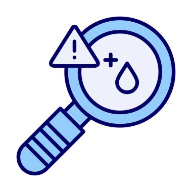 Büyüteç ve Kan testi ikonu vektörü. 