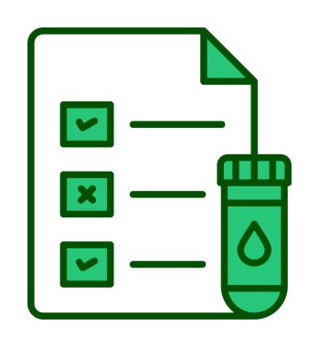 Tıbbi Test Raporu ikon vektör illüstrasyonu 