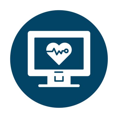 kardiyogram illüstrasyonlu düz ekran 