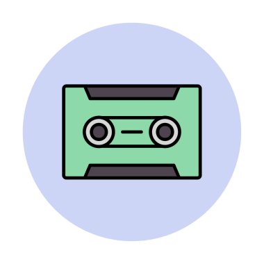 Kaset. Web simgesi basit illüstrasyon                               