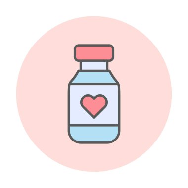Vitamin şişesi simgesi, vektör illüstrasyonu