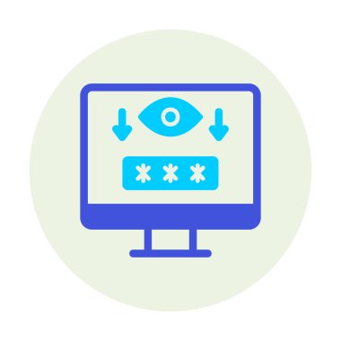 Basit Bilgisayar Casus Yazılımı simgesi, vektör illüstrasyonu