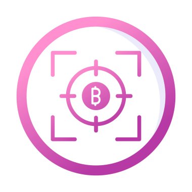 Bitcoin ve hedef. Web simgesi tasarımı