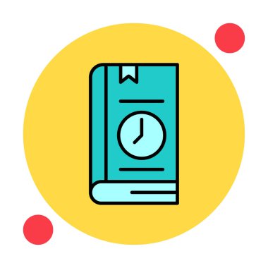 Kitap Zaman Sınırı simgesi, vektör illüstrasyonu 