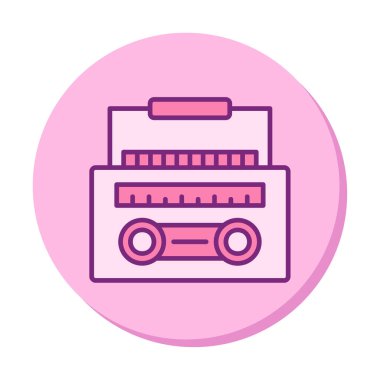 Basit yassı Radyo Cassette simgesi çizimi  