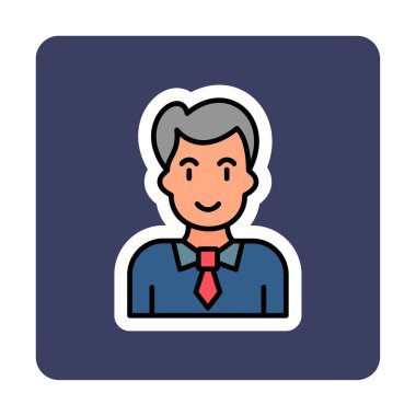 Profesör Web simgesi, vektör illüstrasyonu