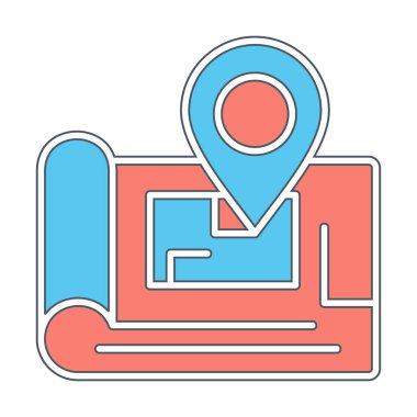 gps konum simgesi, vektör illüstrasyonu basit tasarım