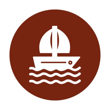 Basit bir yelkenli ikonu izole edildi. vektör illüstrasyonu