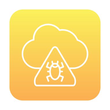 Bulut Hesaplama simgesi, vektör illüstrasyonu. Hata işaretli bulut  