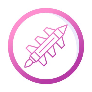 düz füze ikonu vektör çizimi