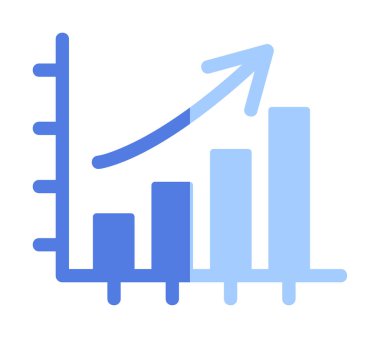 büyüyen grafik, bar grafiği vektör çizimi