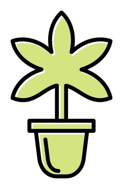 Basit Marihuana simgesi, vektör illüstrasyonu