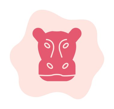 Hippopotamus baş ikon vektör çizimi