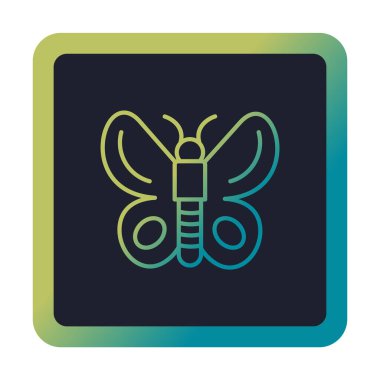 Kelebek Vektör Simgesi Düz Çizim 