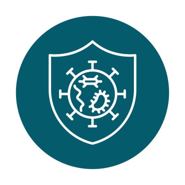 Mikroplar Korunan Kalkan ikon vektör çizimi