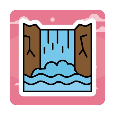 Basit Waterfal simgesi, vektör illüstrasyonu