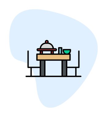 Basit ziyafet simgesi, vektör illüstrasyonu