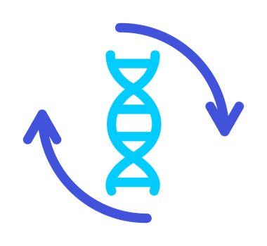 DNA ikon vektör çiziminin basit düz molekülü