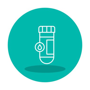 Kan testi tüpü ana hat vektör simgesi. Laboratuvar test sembolü, logo illüstrasyonu.