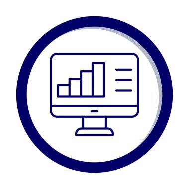 Basit Bilgisayar İzleme Veri Analizi simgesi, vektör illüstrasyonu