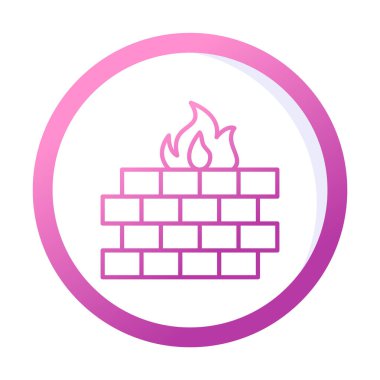 Şömine simgesinin vektör illüstrasyonu 