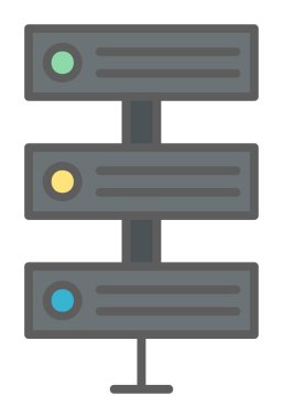 Ağ sunucu simgesinin vektör illüstrasyonu. Veritabanı basit simgesi 