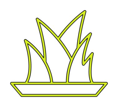 Çim simgesi, vektör illüstrasyonu 