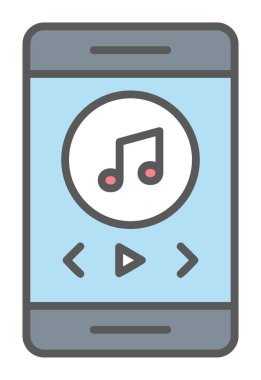 akıllı telefon müzik çalar simgesi doldurulmuş taslak biçimi