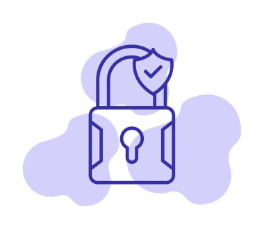 asma kilit web simgesi, vektör illüstrasyonu