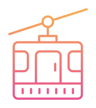 Modern Cable Car Cabin simgesinin vektör çizimi                   