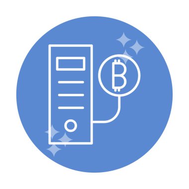 Bitcoin Madeni İşlemcisi (BTC) simgesi, vektör illüstrasyonu 