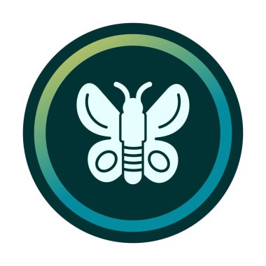 Kelebek Vektör Simgesi Düz Çizim 