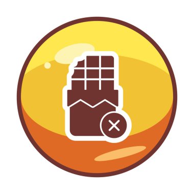 Basit Çikolata Yok simgesi, vektör illüstrasyonu