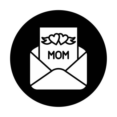 Kalpli anne için harfli bir zarf. 