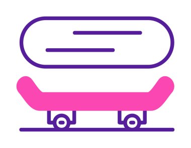 Basit kaykay simgesi, vektör illüstrasyonu