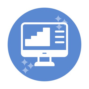 Basit Bilgisayar İzleme Veri Analizi simgesi, vektör illüstrasyonu