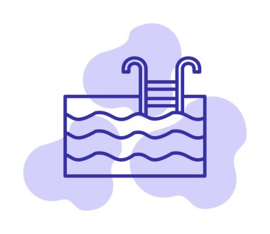  yüzme havuzu ikonu vektör illüstrasyonu