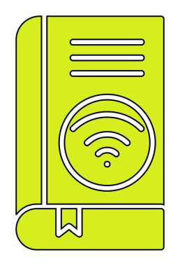 Wifi kitap ikonu vektör illüstrasyonu
