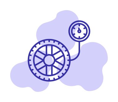 tekerlek basıncı, izole edilmiş simge, otomatik servis, araba tamiri