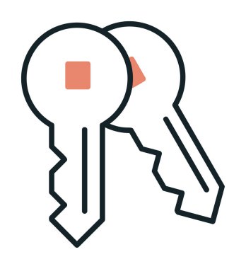 anahtar simgesi. düz dizayn. vektör illüstrasyonu 