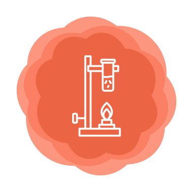 Bunsen brülörü doğrusal simgesi. Laboratuvar aracı. 