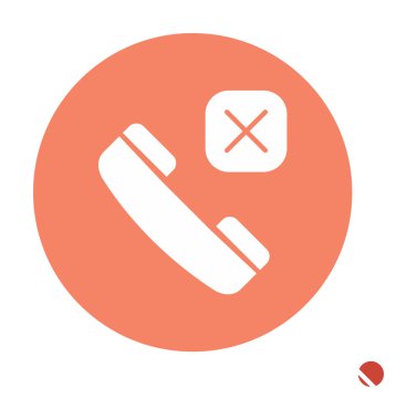 Arama telefonu Reddedilmiş simge vektör illüstrasyonu 