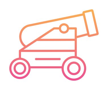 Basit Topçu simgesi, vektör illüstrasyonu