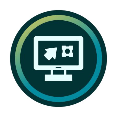 Ekran simgesinde basit Grafik Tasarım uygulaması, vektör illüstrasyonu